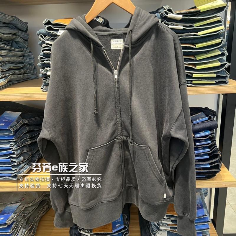 李维斯女士宽松落肩中长款卫衣