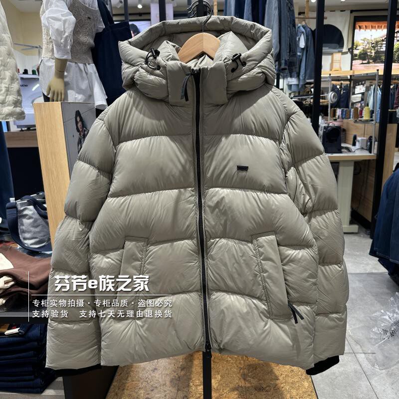 李维斯LOGO标连帽休闲常规羽绒服