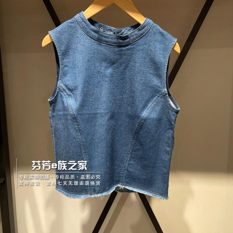 Levis李维斯正品2025款女士 蓝色个性露背无袖牛仔背心003U2-0000
