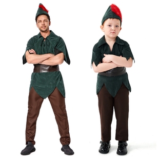 童话故事小飞侠彼得角色cos亲子森林绿精灵王子猎人罗宾汉弓箭手