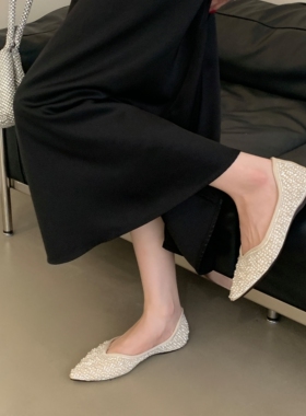 仙女风水钻温柔鞋女2025年夏季季新款气质百搭软底平底单鞋