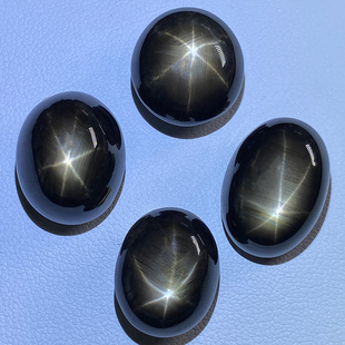 天然昌乐蓝宝石六射星光大颗粒裸石星线清晰可定制戒指吊坠