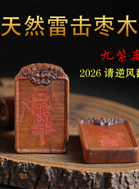 龙虎山天然雷击枣木紫薇讳九紫离火金光咒吊坠健康护身符无事牌