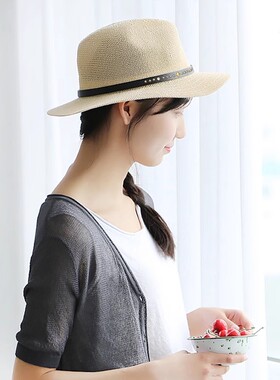 礼帽出游休闲女夏铆钉
