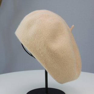 62cm头围女士秋冬保暖画家帽 HAKUZU真加大码 大头围羊毛贝雷帽