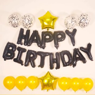 女孩生日场景布置装饰宝宝生日背景墙装饰happybirthday字母气球