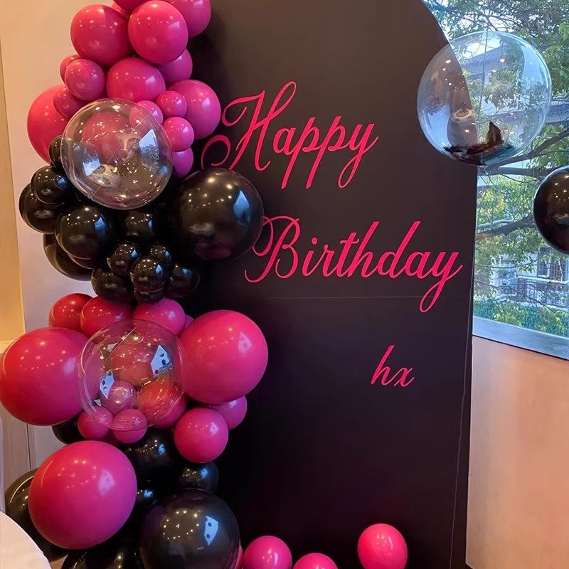 玫红黑色气球生日装饰酒店情人节表白求婚场景布置嫩粉白色汽球,节庆用品/礼品,气球,淘宝优惠券,粉丝福利购,淘宝优惠卷