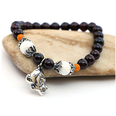 6mm天然石榴石925纯银生肖狗转运手链鼠虎兔龙蛇羊猴鸡猪生肖不齐