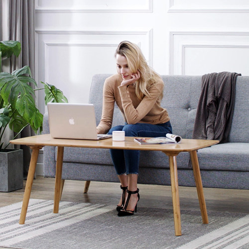 北欧简约实木竹茶几餐桌椅组合