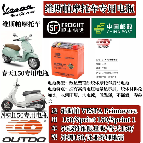 维斯帕专用摩托车电瓶型号齐全