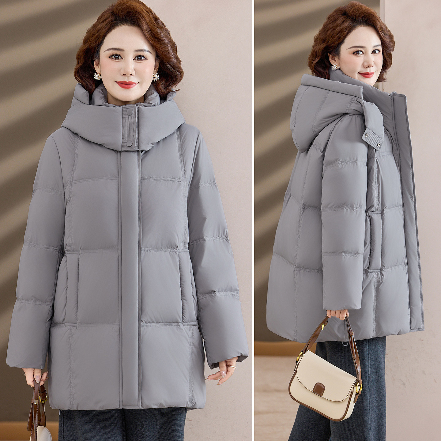 90白鸭绒！防跑绒加厚羽绒服