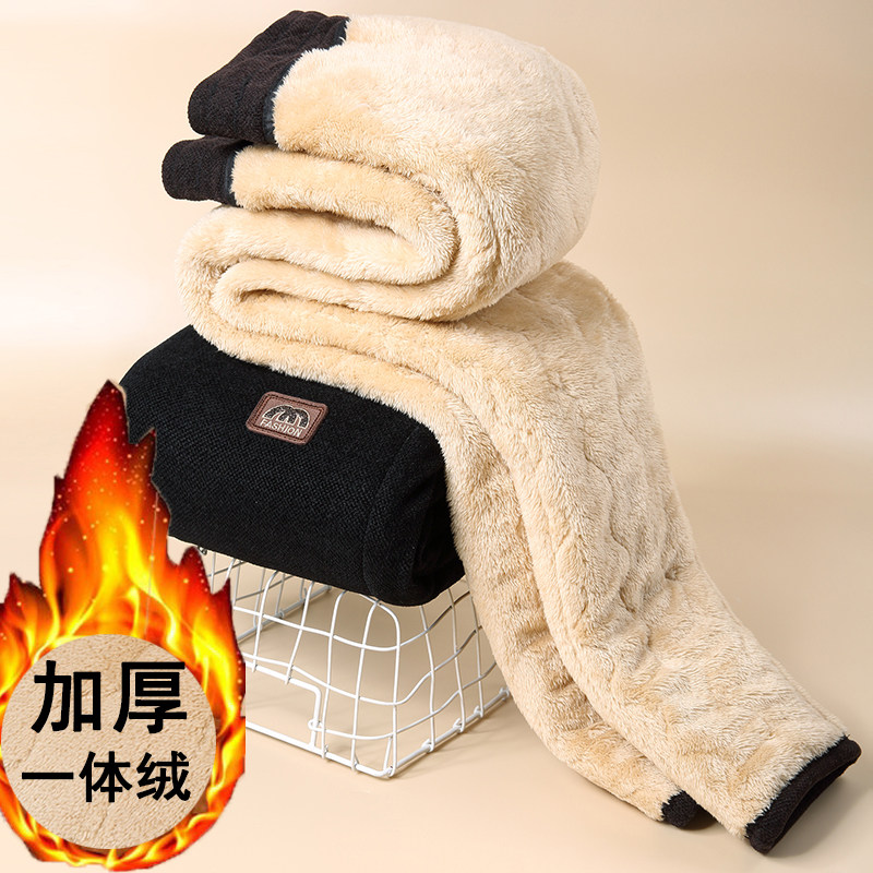 中老年休闲女裤百搭冬季羊羔绒