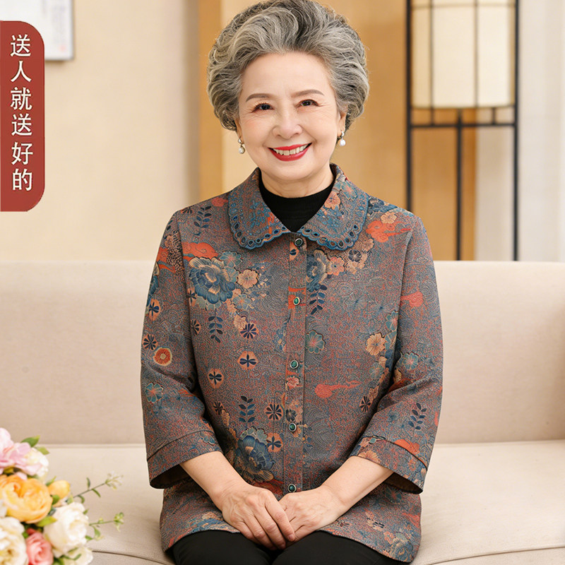 七分袖!薄款老人春夏款衬衣