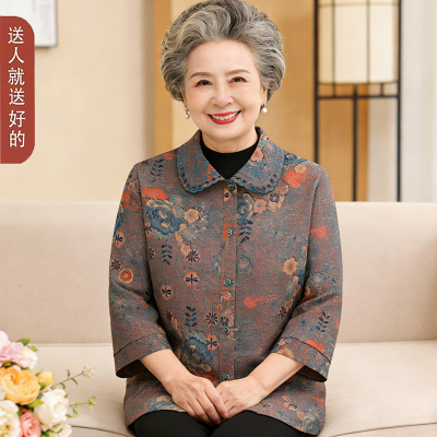 七分袖！薄款老人春夏款衬衣