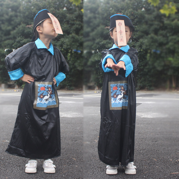 cos万圣节恐怖儿童鬼衣化妆舞会角色扮演清朝小僵尸服装男女小童