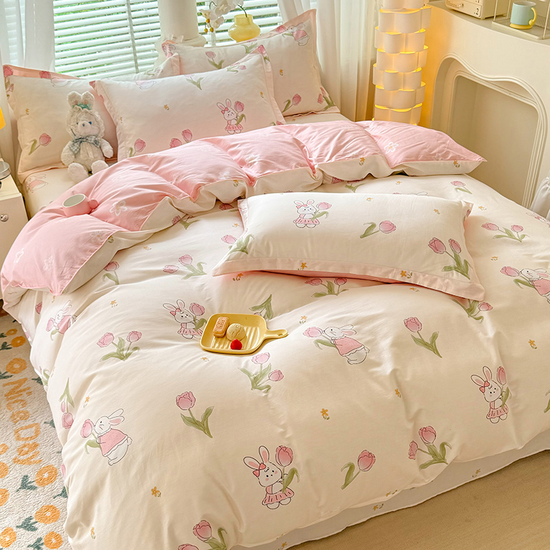 ins小清新床上四件套纯棉