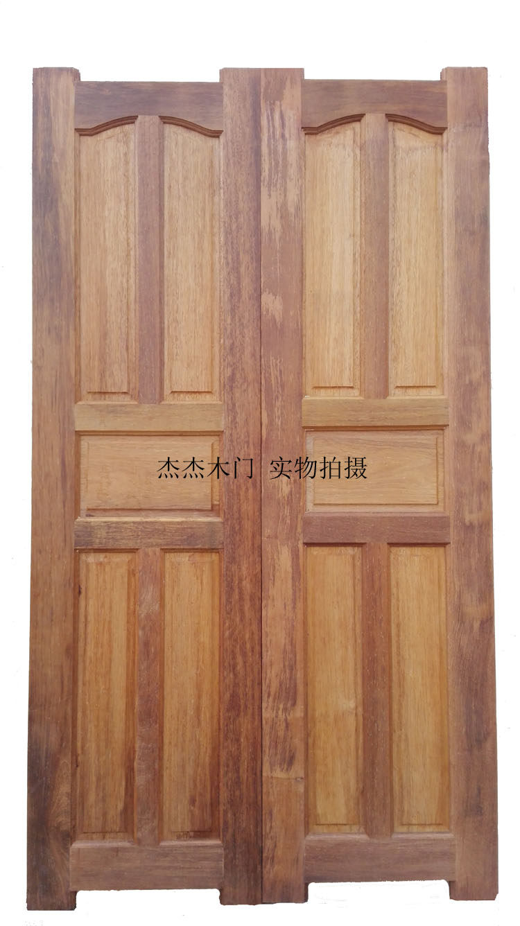 进口印尼菠萝格原木门实木门双开门素门室内门进户门大门订做木门
