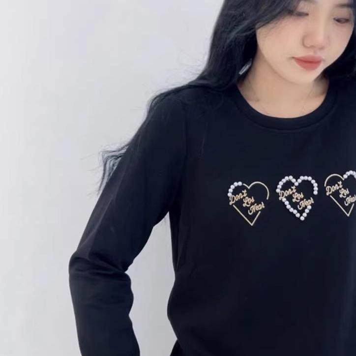 雅姿赏色珊瑚花2025秋冬新品27518大码胖mm韩版百搭钉珠休闲T恤女