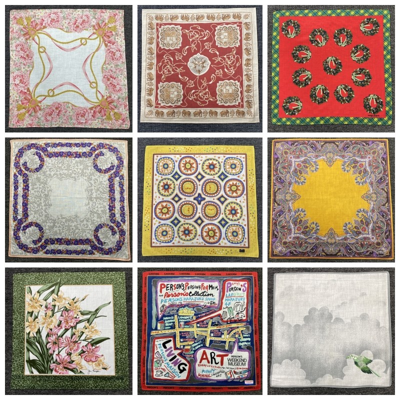 日系vintage古着纯棉男女士轻奢印花吸汗精品小方巾口袋巾手帕24,服饰配件/皮带/帽子/围巾,手帕,淘宝优惠券,粉丝福利购,淘宝优惠卷