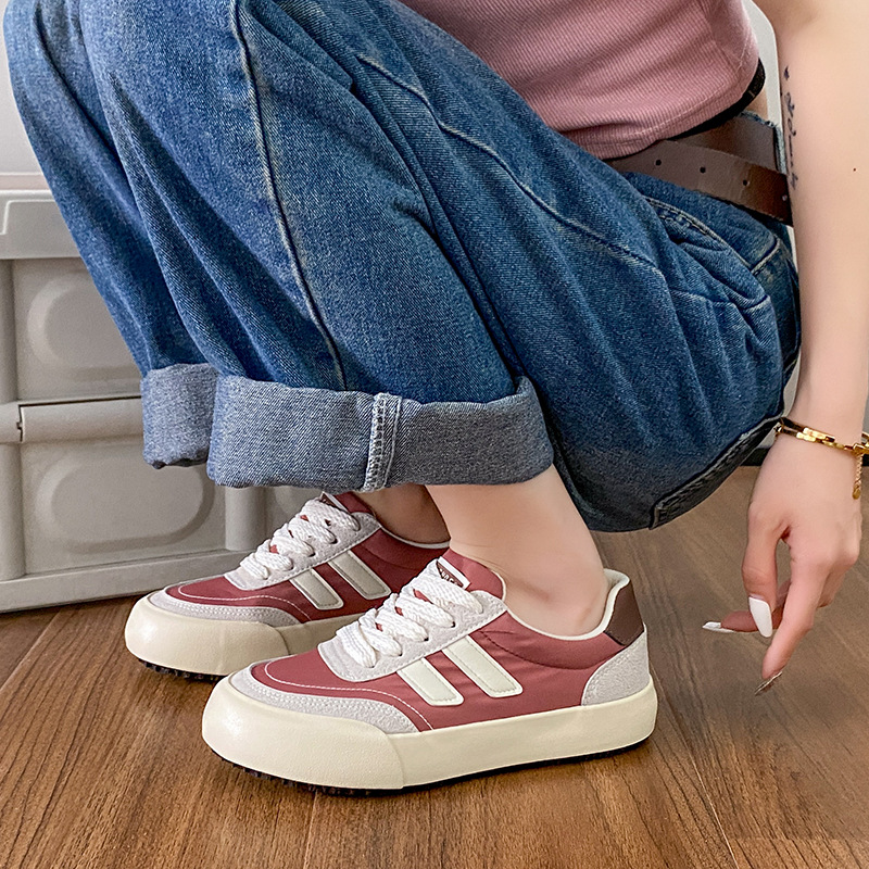 拼色潮流女鞋果绿色休闲板鞋