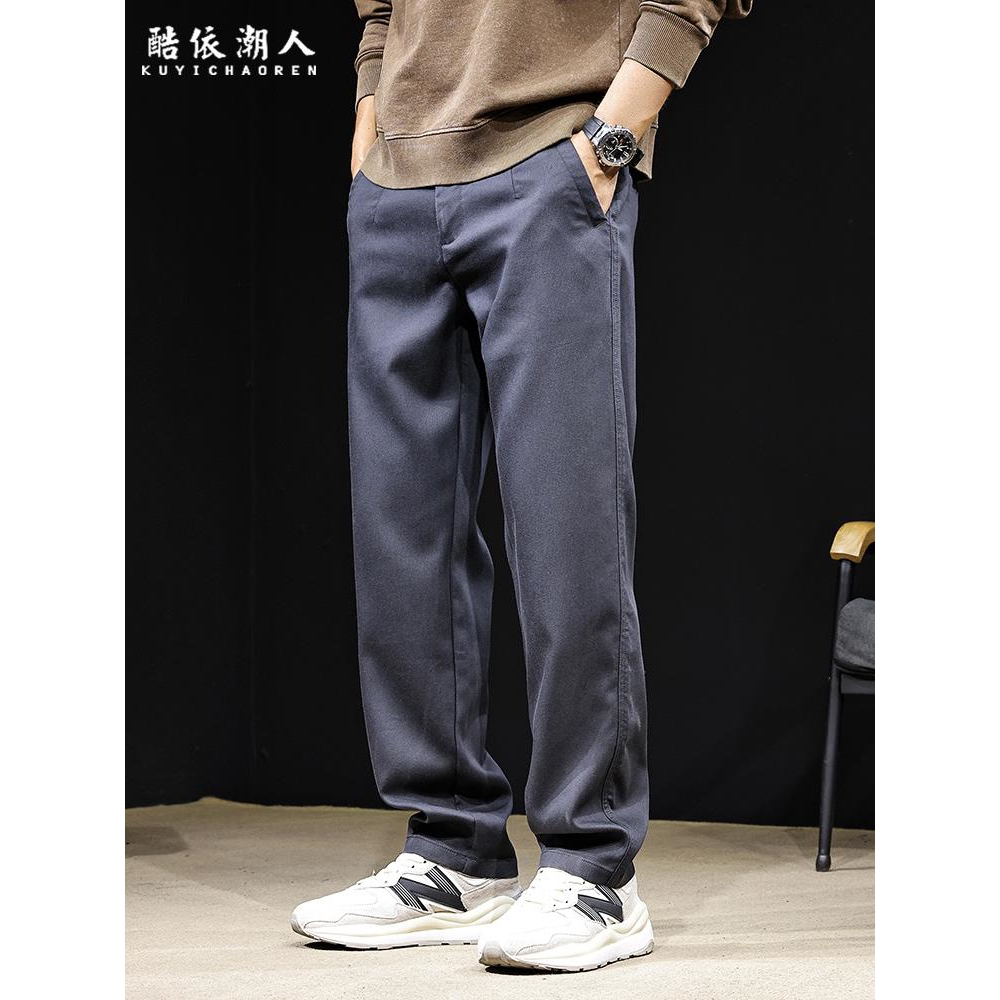 高端莱赛尔合身直筒休闲裤男秋季2025新款男士锥形长裤子大码春秋