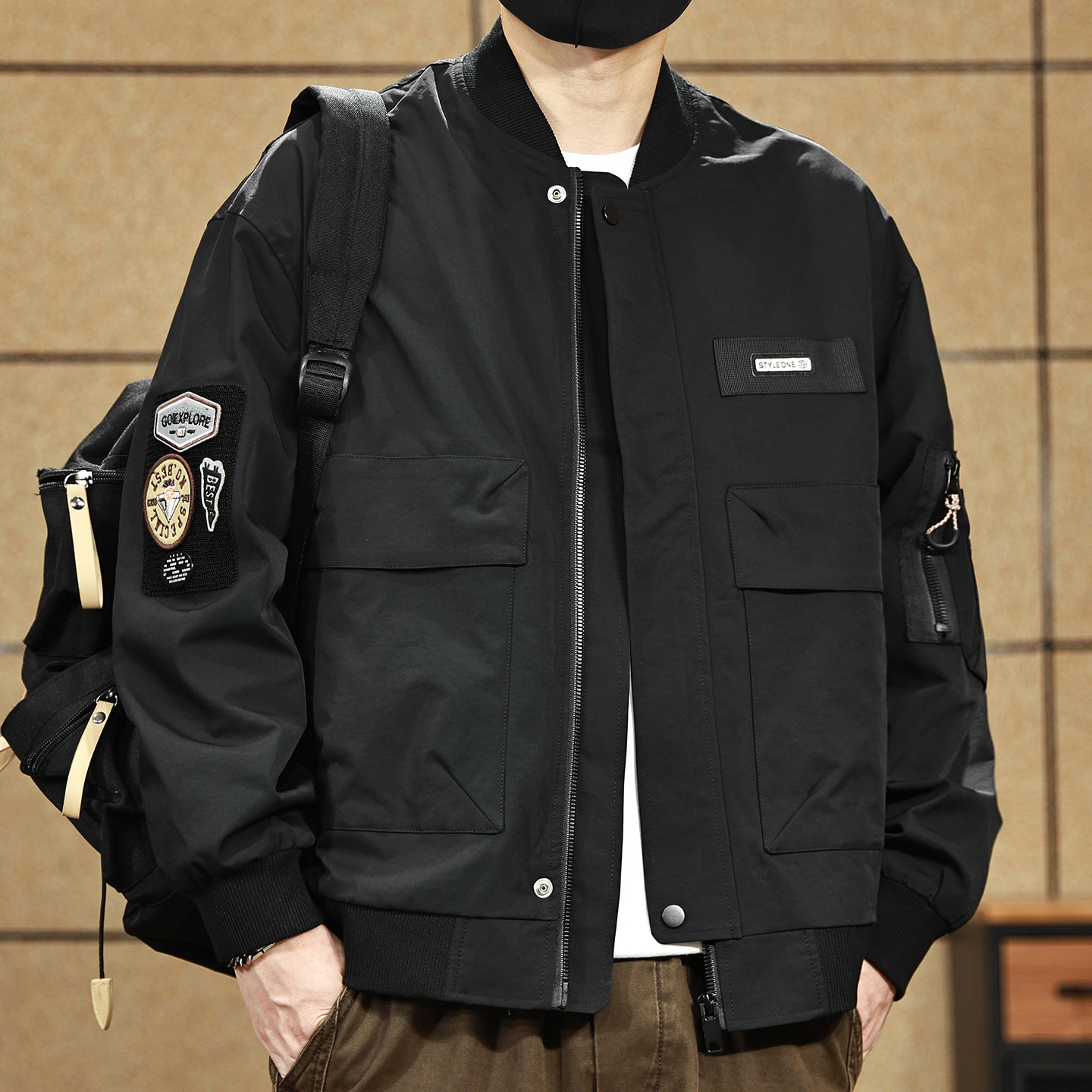 美式复古棒球服夹克男2026秋季工装外套男装宽松大码男士休闲衣服