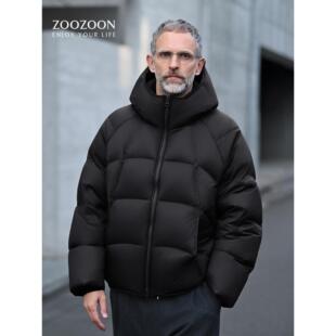 309G充绒量男女同款羽绒服25冬季新款纯色连帽短款保暖休闲外套潮