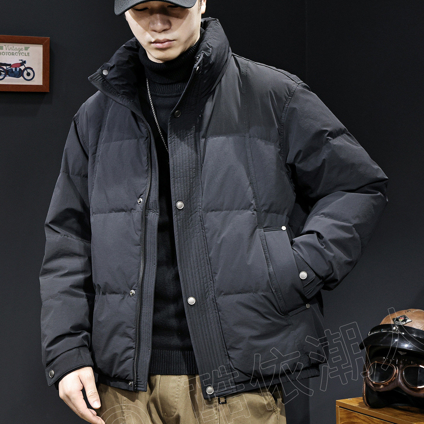 国标90白鸭绒羽绒服男2026冬季新款保暖潮牌休闲高端立领外套大码