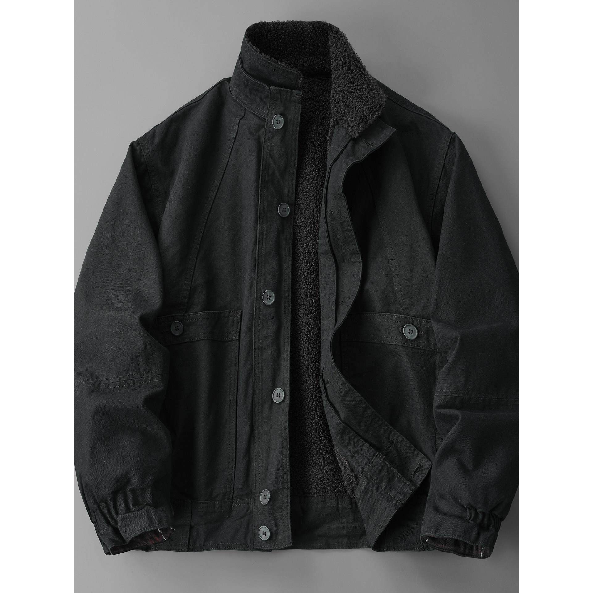 美式重磅立领加绒牛仔外套男冬季保暖加厚摇粒绒工装休闲棉服夹克,男装,牛仔外套,淘宝优惠券,粉丝福利购,淘宝优惠卷