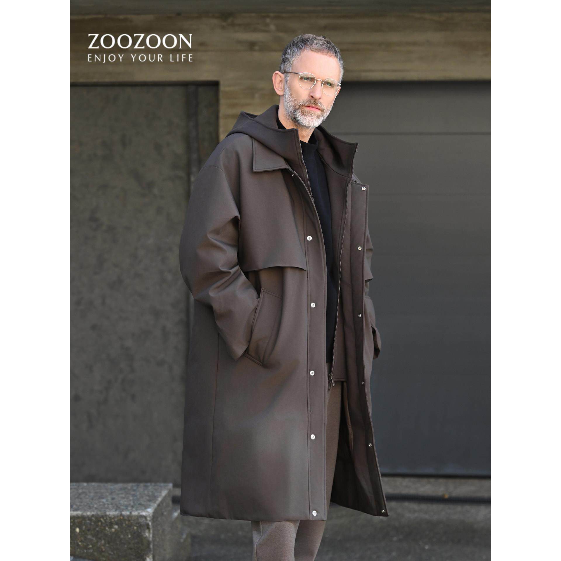 羽绒服男士2025新款风衣式中长款休闲轻奢保暖高级感外套