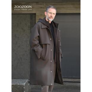 羽绒服男士2025新款风衣式中长款休闲轻奢保暖高级感外套