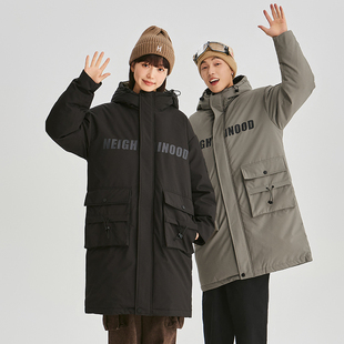 胖子加肥加大码羽绒服男中长款特大号300斤冬季潮牌工装加厚外套