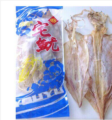 南澳特产宅鱿中号鱿鱼干货淡干自晒 潮汕特色500g6-10个包邮