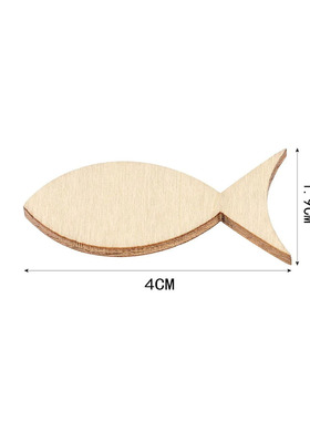 原木可爱鱼造型木片 手工DIY小鱼木纽扣装饰用品材料50个/包