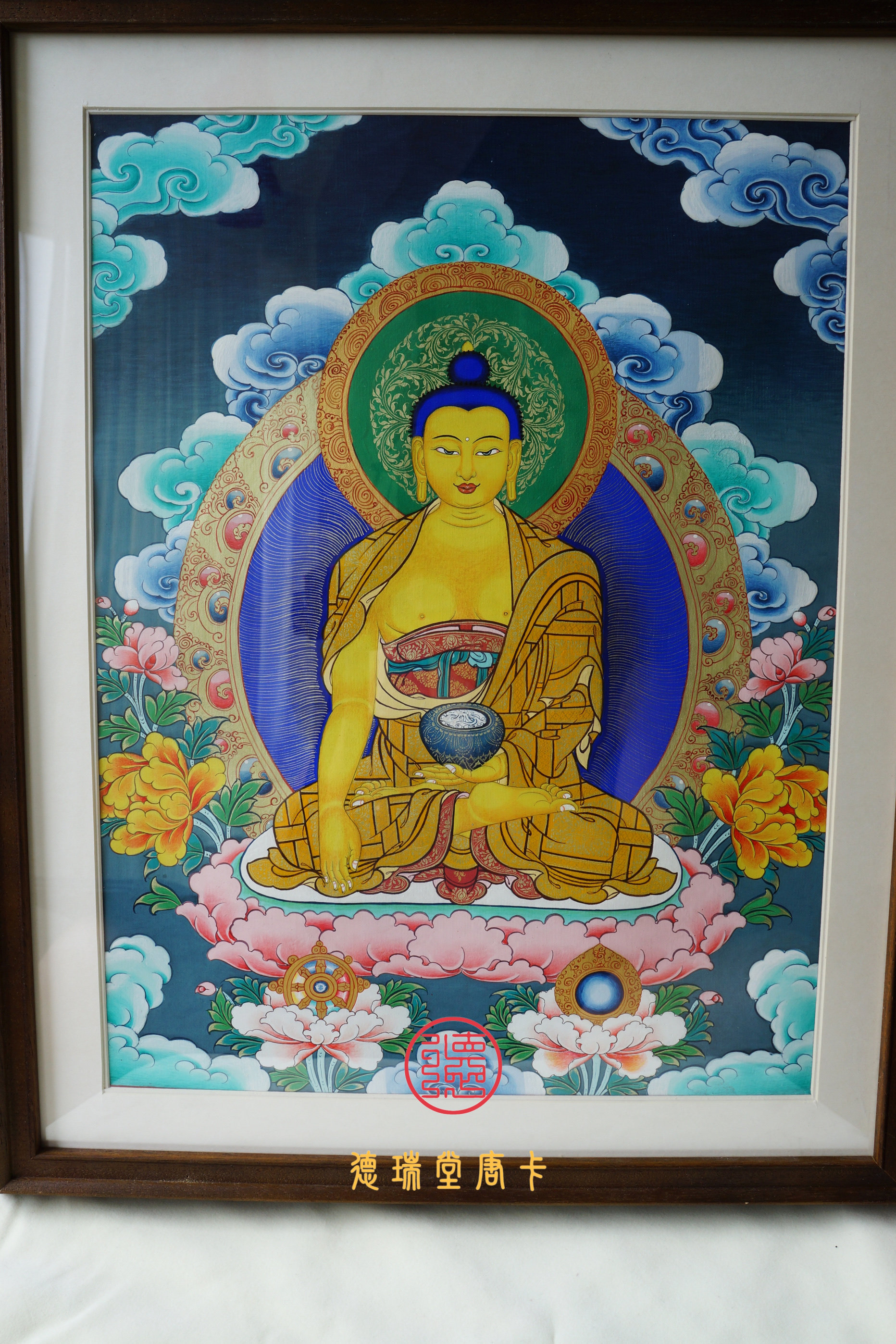 释迦牟尼佛 西藏唐卡热贡纯手绘矿物质颜料 精品桌摆唐卡佛像