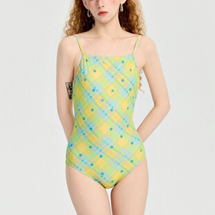 【柠檬格调】韩系显白遮肉显瘦专业性感露背时尚竞速连体泳衣女