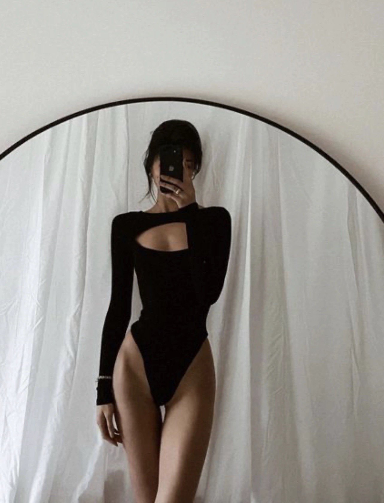 美国购胸前挖空长袖超舒适打底连体衣Kira Bodysuit