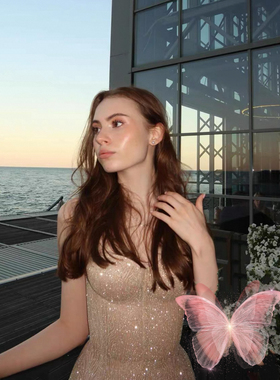 俄罗斯购金色亮片闪闪内衣杯pushup鱼骨束腰抹胸迷你裙