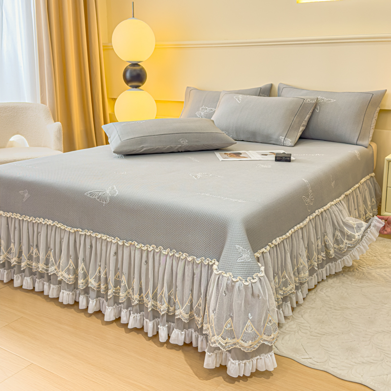 2025新款冰豆豆涼席三件套床裙款