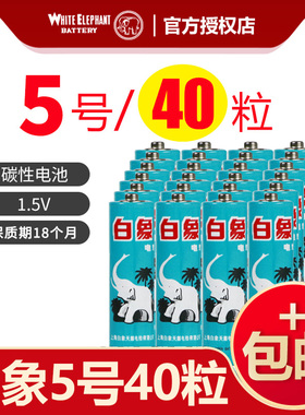 白象五号5号aa碳性7号1.5V玩具lr6环保普通家用电视无线鼠标儿童玩具手电空调遥控器干电池40粒批发5