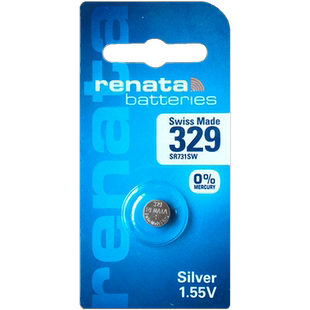 Renata329 纽扣电池 SR731SW 氧化银 1.55V斯沃琪手表专用电池原装battery 7.9*3.1石英lady换钮扣瑞士1.55V