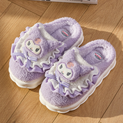 hellokitty儿童棉拖鞋女童2025新款冬季保暖室内防滑毛绒拖鞋女款