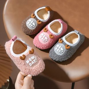 宝宝鞋子冬季2025新款防滑婴儿加厚软底地板鞋室内儿童棉拖鞋男童