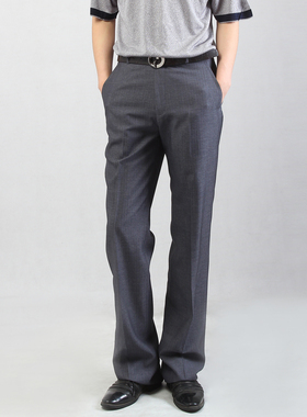 红豆深灰色蓝色西裤男商务正装夏款薄中年直筒长裤宽松纯色免烫