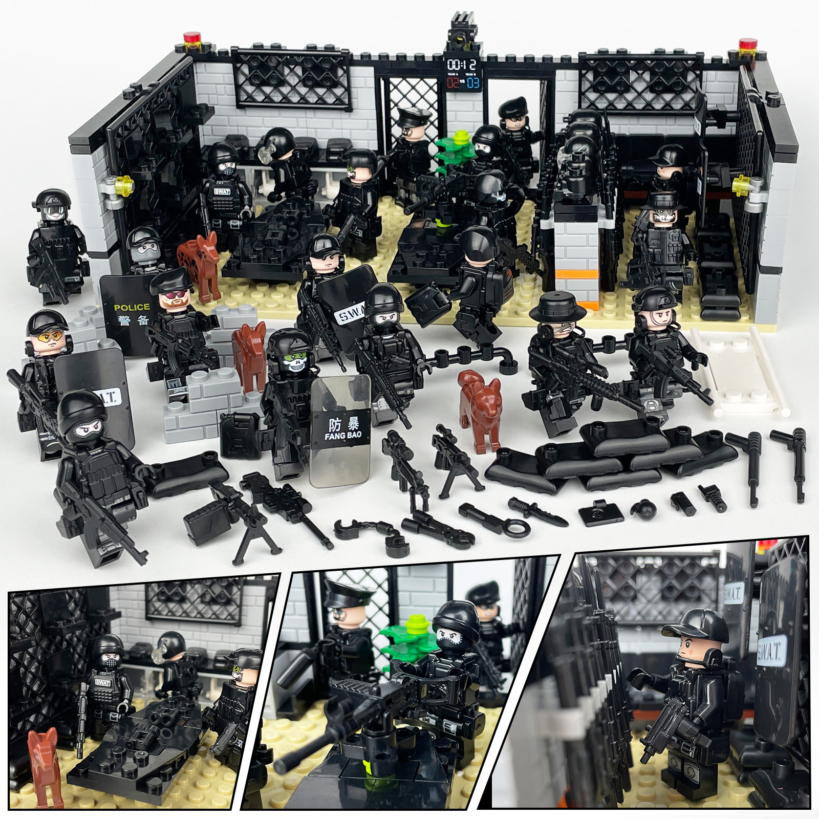2024新款乐高积木士兵特警特种兵小人仔军火库枪械武器男孩玩具
