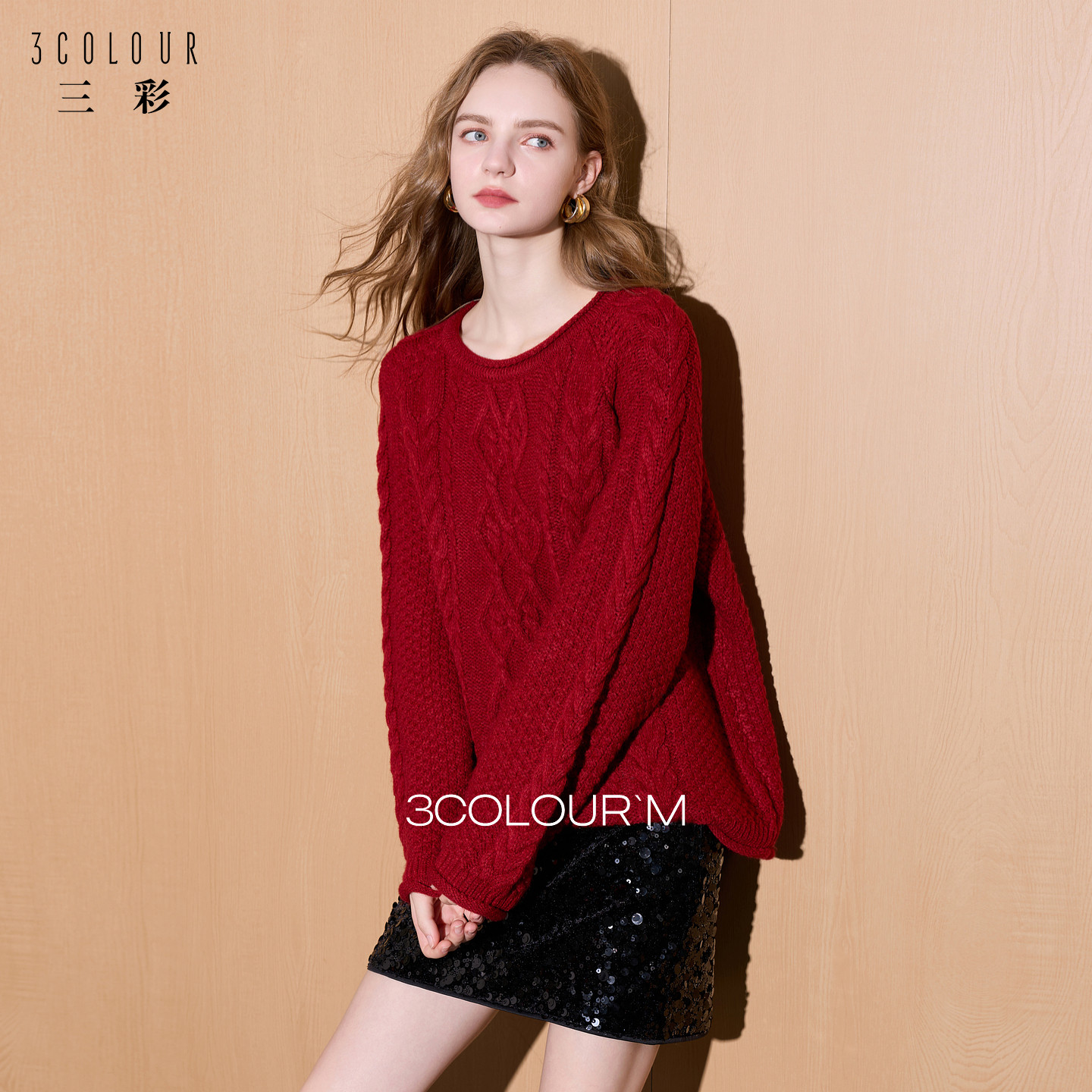 ����2025�ﶬ���¿����Բ����֯���ʻ�ʥ���ھƺ�ɫ��ͷë��ŮM 178Ԫ