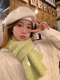 韩国egg围巾冬季女2025新款ins韩系氛围感纯色加厚围脖