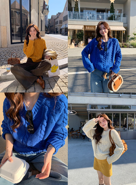 Even一雯【日落潮汐】韩系高智感简约日常百搭休闲慵懒感圆领毛衣