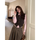 Even一雯 韩系高智感含羊毛棕色日常叠穿单品马甲背心 博主叠搭