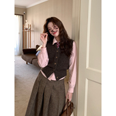 Even一雯 博主叠搭 韩系高智感含羊毛棕色日常叠穿单品马甲背心